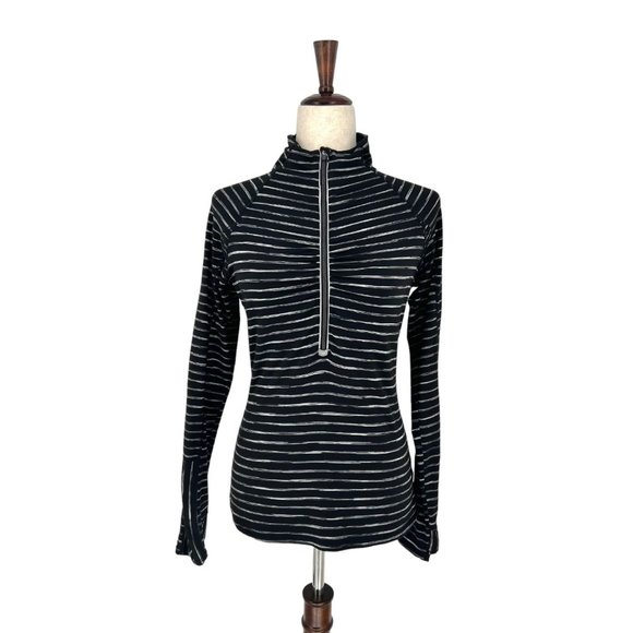 Athleta Elite Half Zip Striped Sweater | Small - Picture 1 of 9